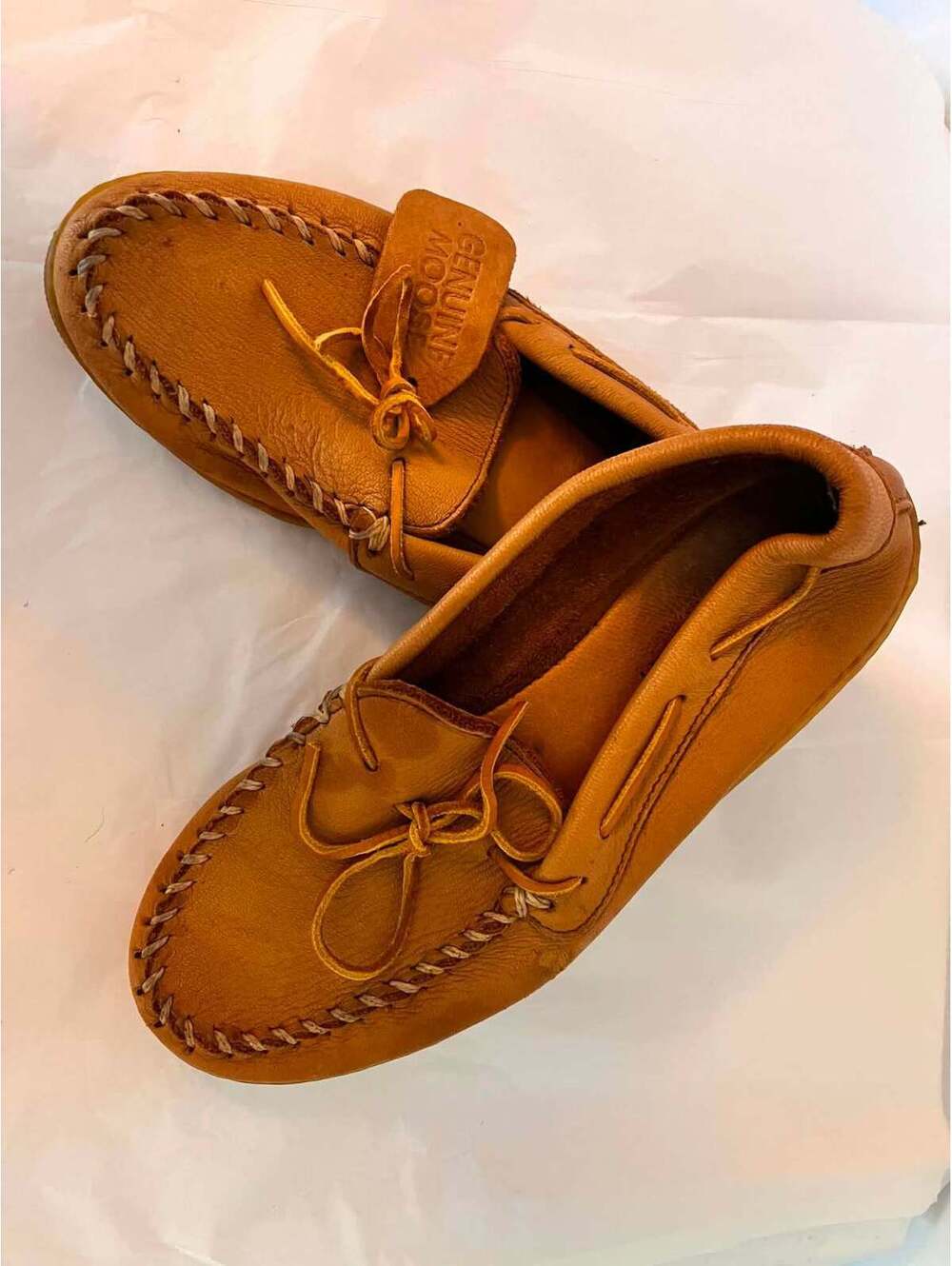 Vintage Minnetonka Genuine Moose Leather Moccasin Loafers Size 10.5